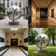 Sleek metallic globe artwork symbolizing global connection with reflective polished finish