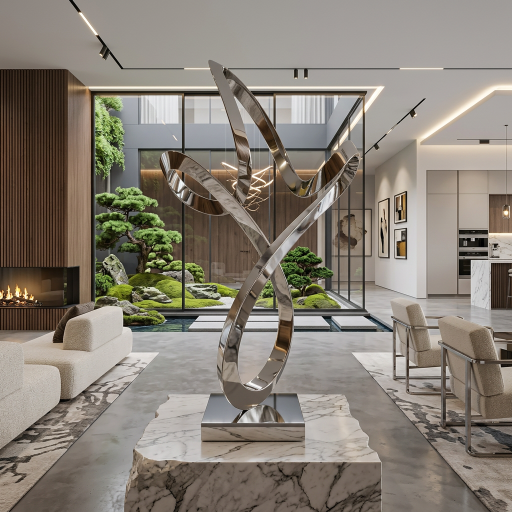 Polished Stainless‑Steel Intertwined Loop Sculpture – TAIMCO Model # SSS1241