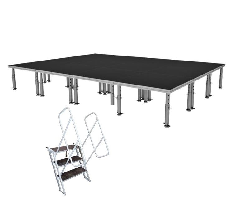 Stage Platform 12X16 Feet Portable and Height Adjustable with Ladder Model STA34812X16