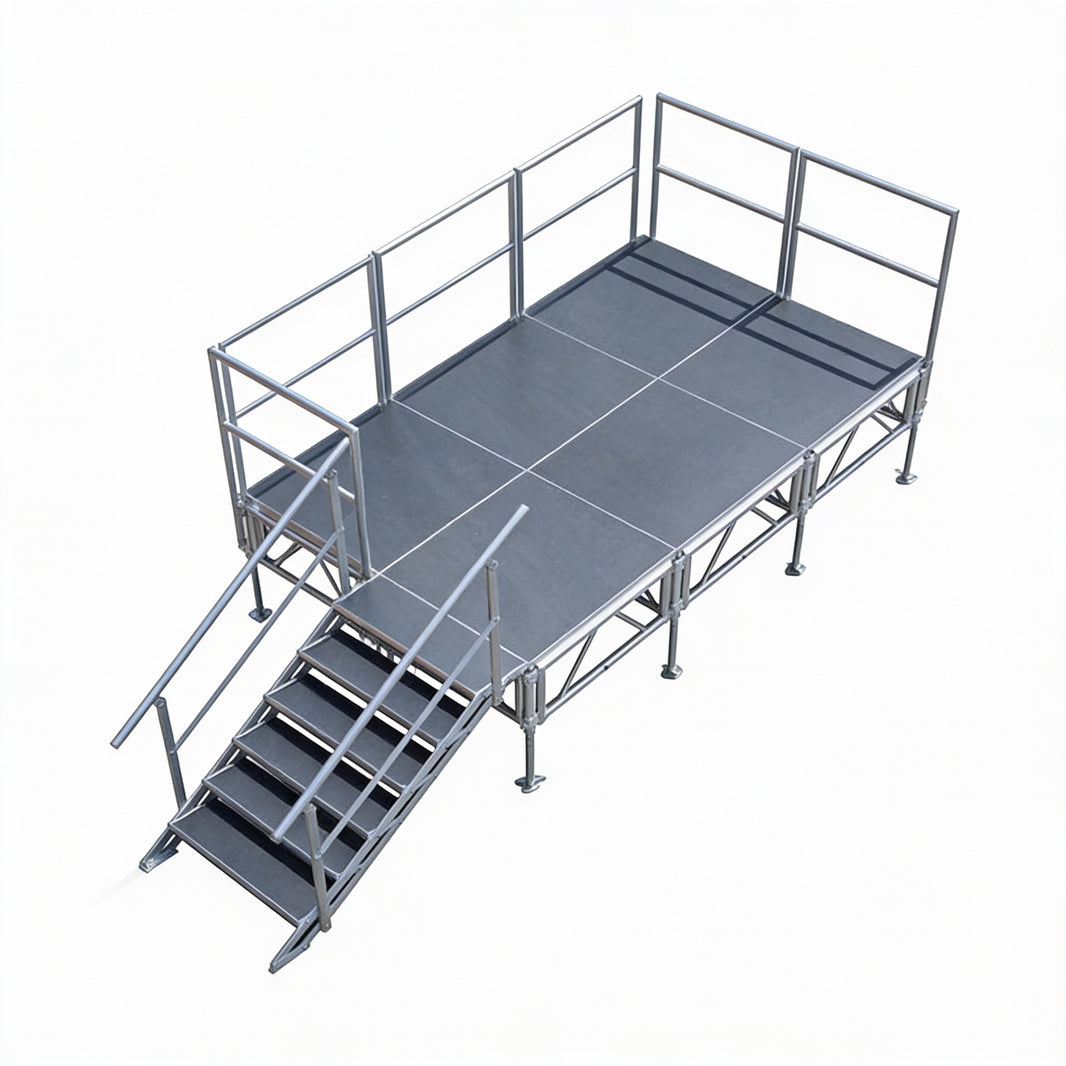 Complete Pack Outdoor Industrial Waterproof Portable Stage 8'x12' - Model STAOD812
