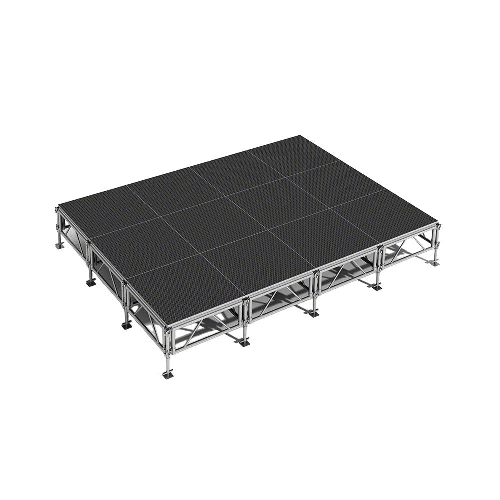 Outdoor Stage System 12' x 16' Adjustable Height 24"-48" Industrial Finish - Model STAOD1216