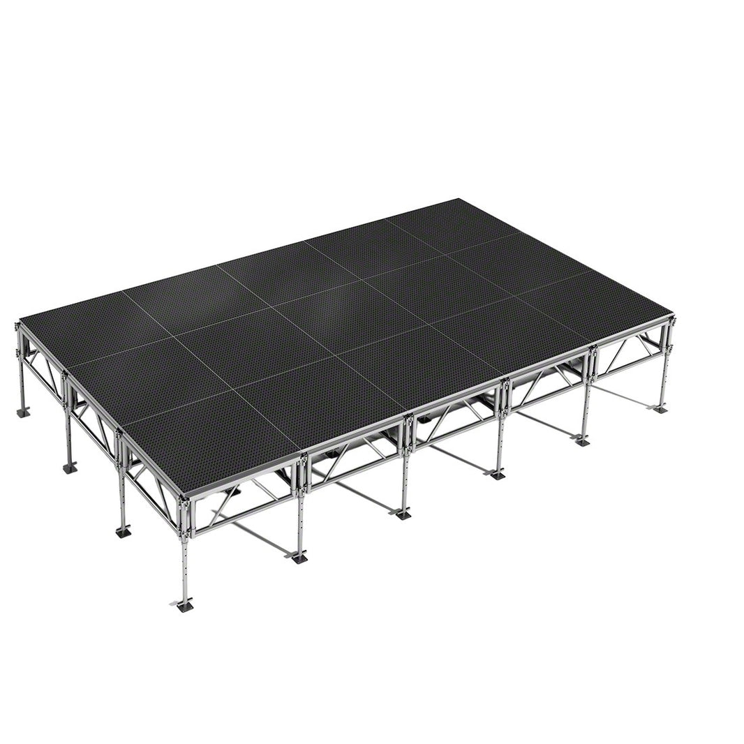 Outdoor Stage System 12' x 20' Adjustable Height 24"-48" Industrial Finish - Model STAOD1220