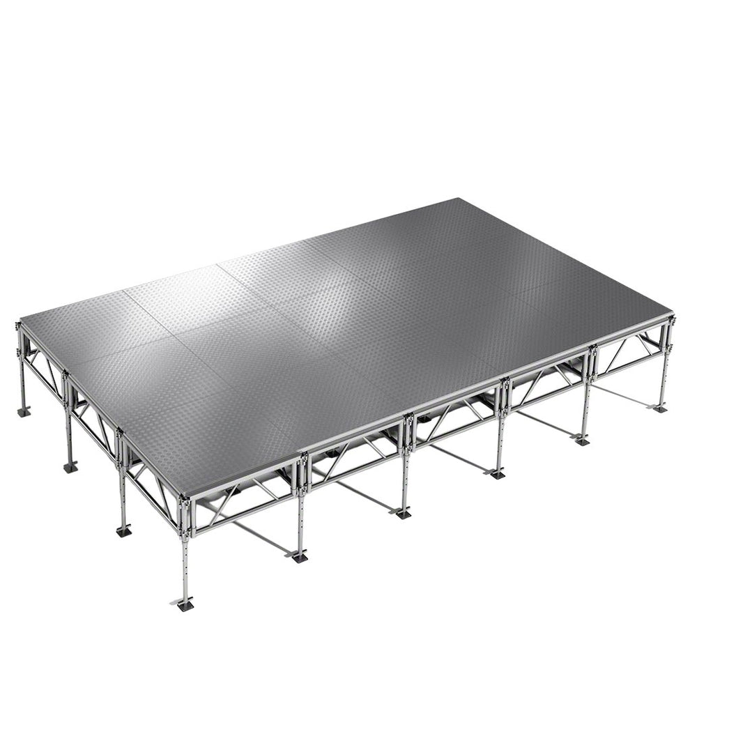 Outdoor Stage System 12' x 20' Adjustable Height 24"-48" Industrial Finish - Model STAOD1220