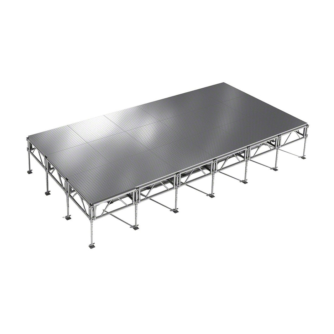 Outdoor Stage System 12' x 24' Adjustable Height 24"-48" Industrial Finish - Model STAOD1224