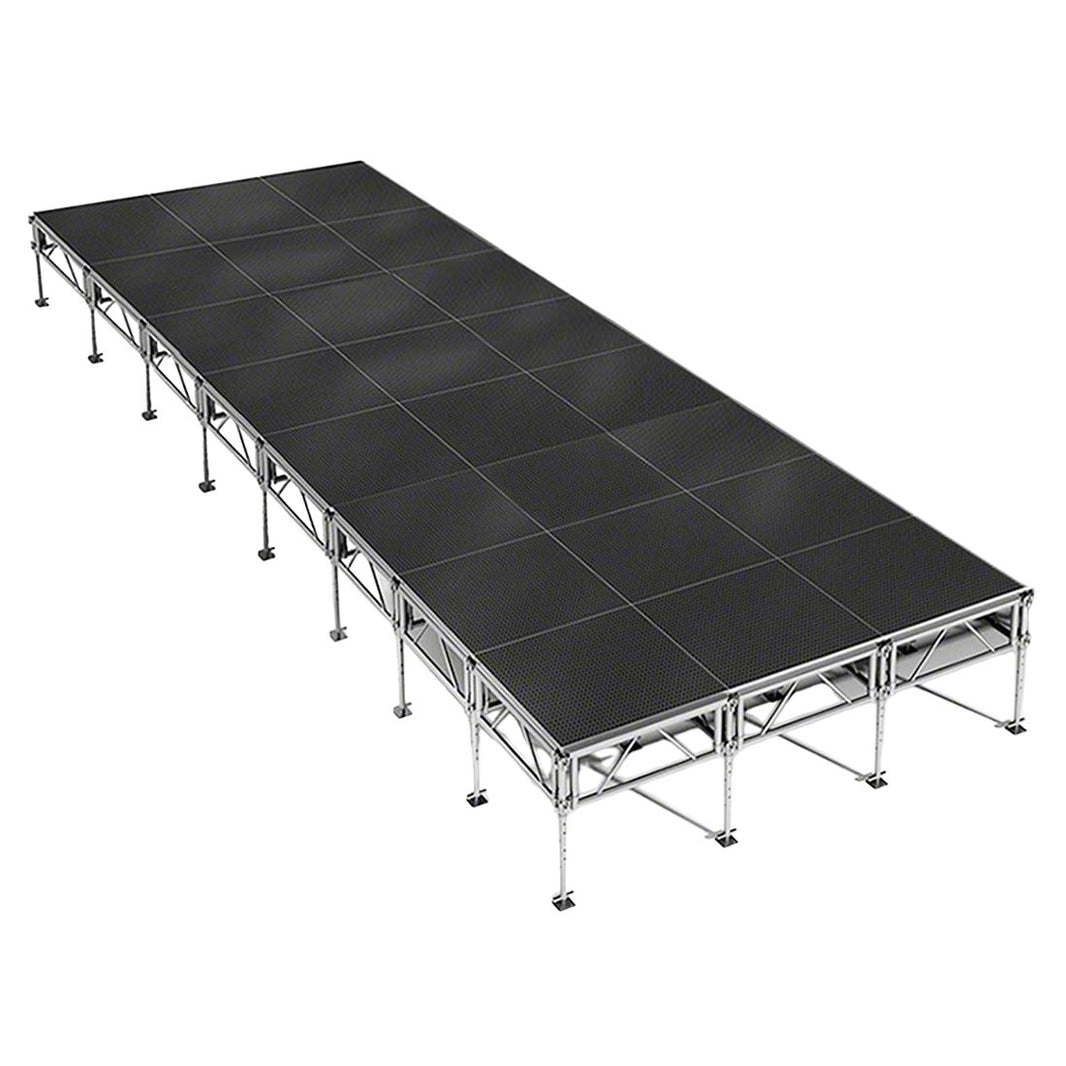 Outdoor Stage System 12' x 32' Adjustable Height 24"- 48" Industrial Finish - Model STAOD1232