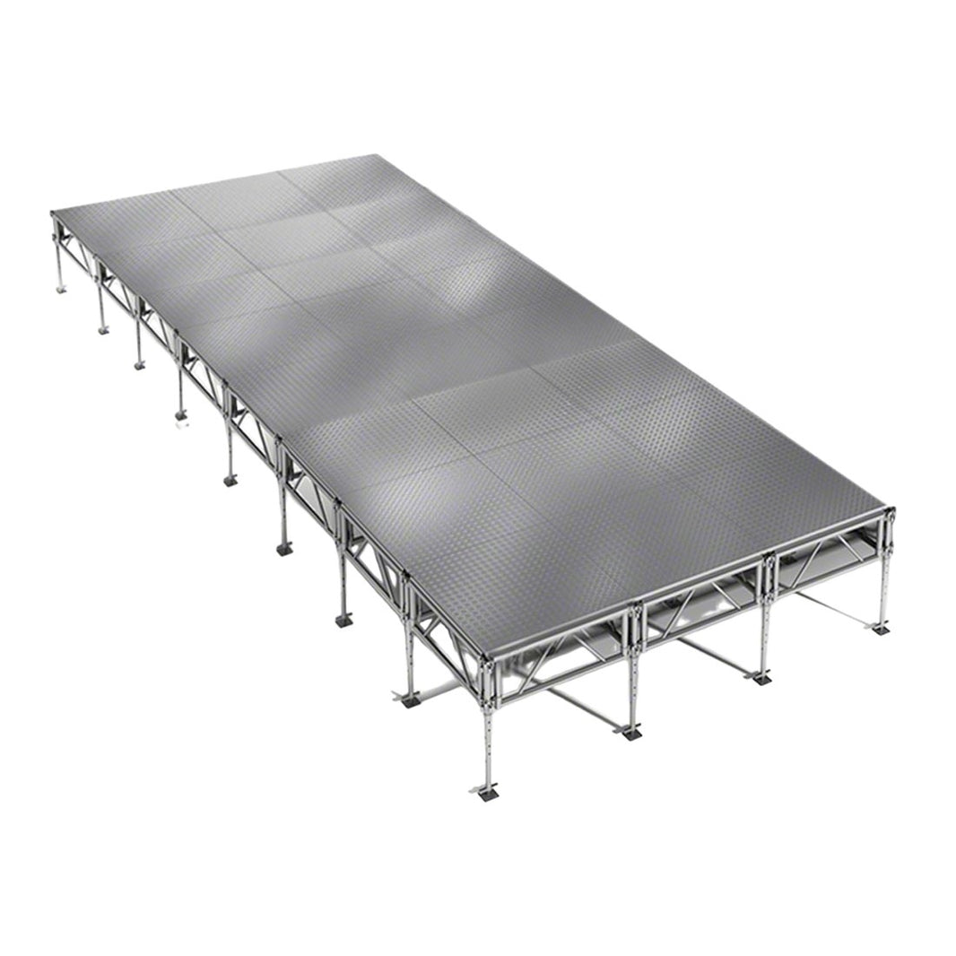 Outdoor Stage System 12' x 32' Adjustable Height 24"- 48" Industrial Finish - Model STAOD1232