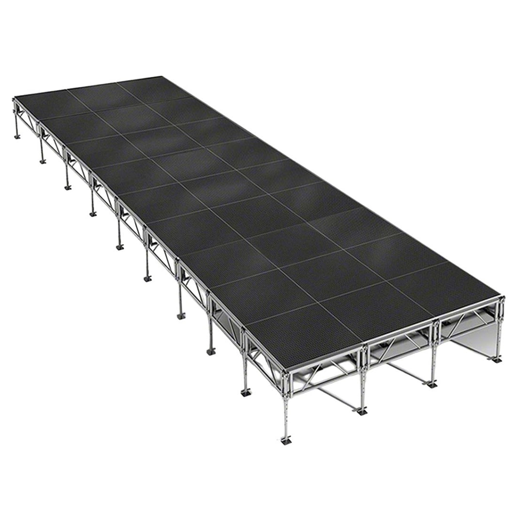 Outdoor Stage System 12' x 36' Adjustable Height 24"- 48" Industrial Finish - Model STAOD1236