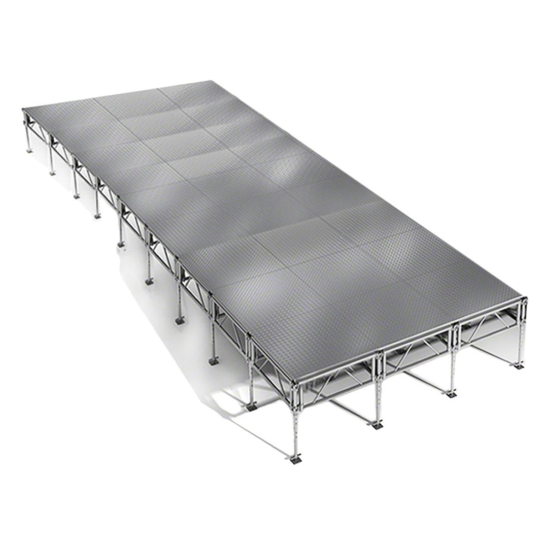 Outdoor Stage System 12' x 36' Adjustable Height 24"- 48" Industrial Finish - Model STAOD1236