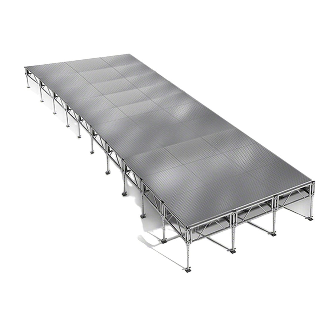 Outdoor Stage System 12' x 40' Adjustable Height 24"- 48" Industrial Finish - Model STAOD1240