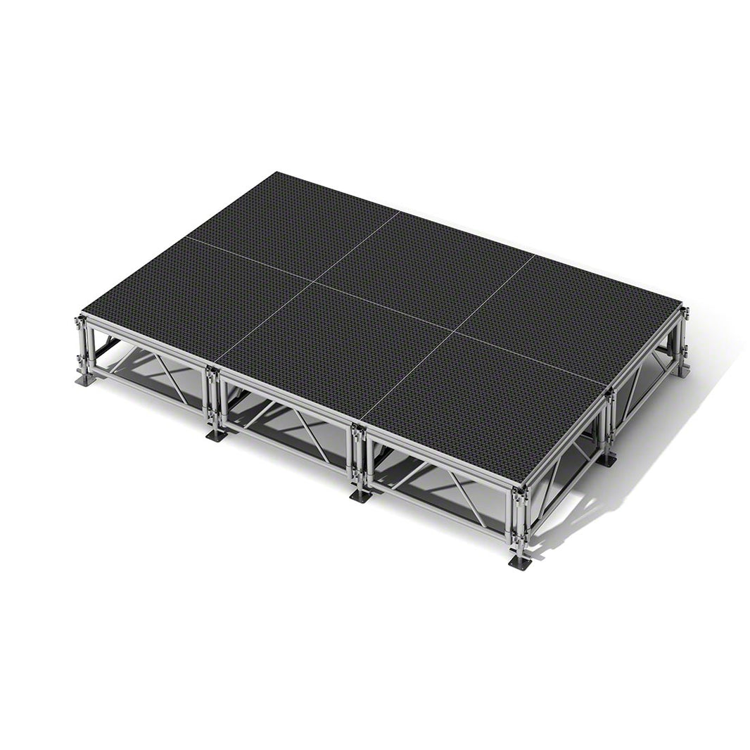 Outdoor Stage System 12' x 8' Adjustable Height 24"-48" Industrial Finish - Model STAOD128