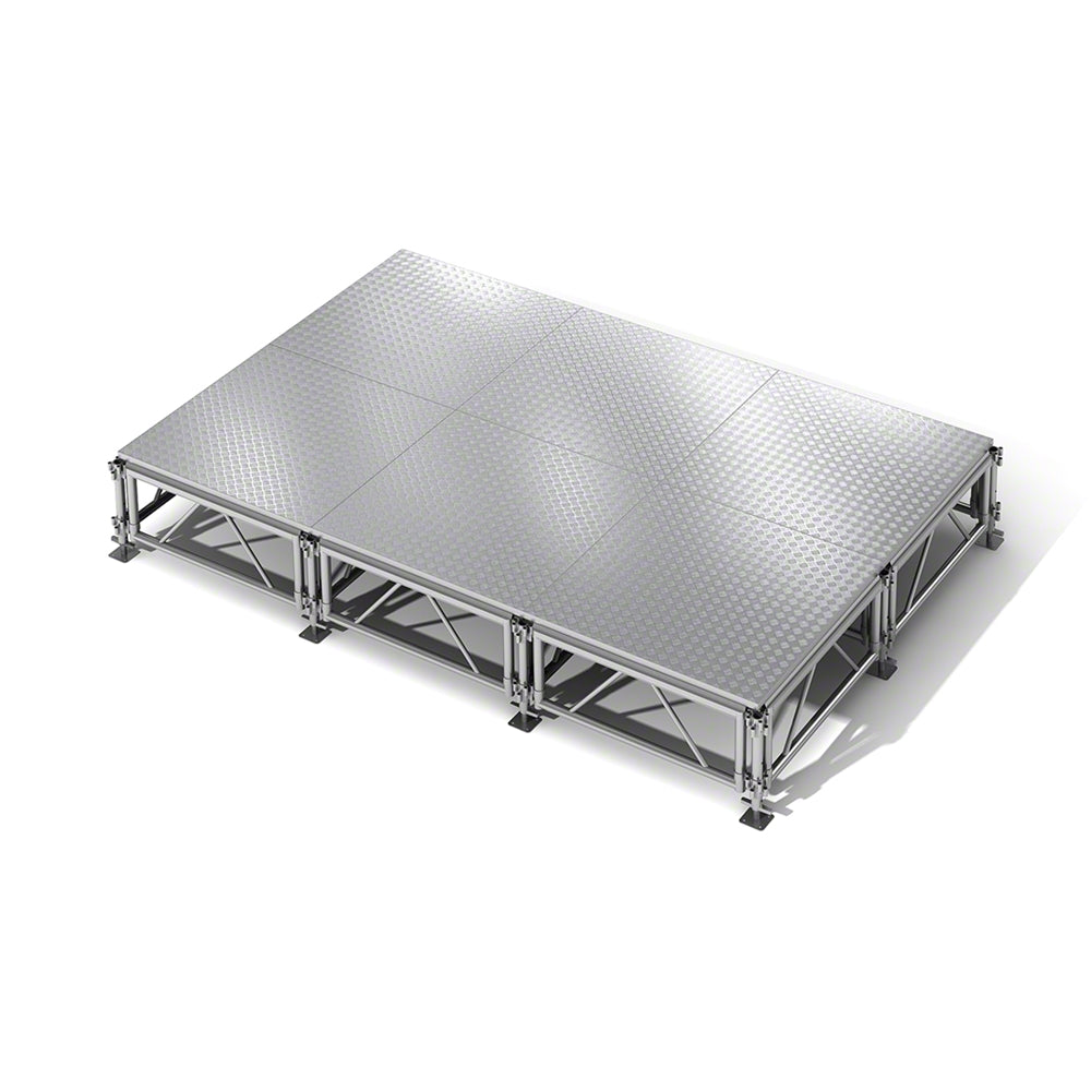 Outdoor Stage System 12' x 8' Adjustable Height 24"-48" Industrial Finish - Model STAOD128