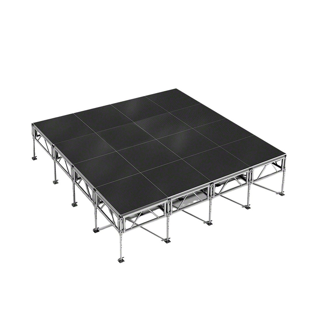 Outdoor Stage System 16' x 16' Adjustable Height 24"-48" Industrial Finish - Model STAOD1616