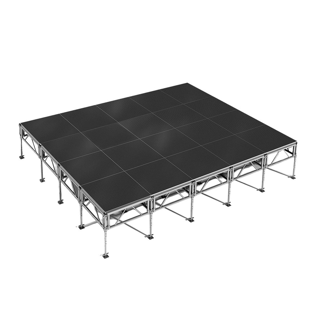 Outdoor Stage System 16' x 20' Adjustable Height 24"- 48" Industrial Finish - Model STAOD1620