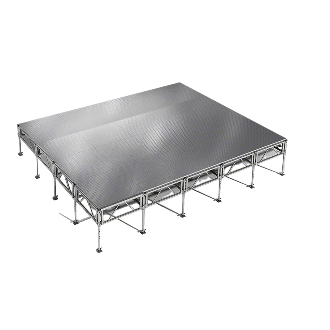 Outdoor Stage System 16' x 20' Adjustable Height 24"- 48" Industrial Finish - Model STAOD1620