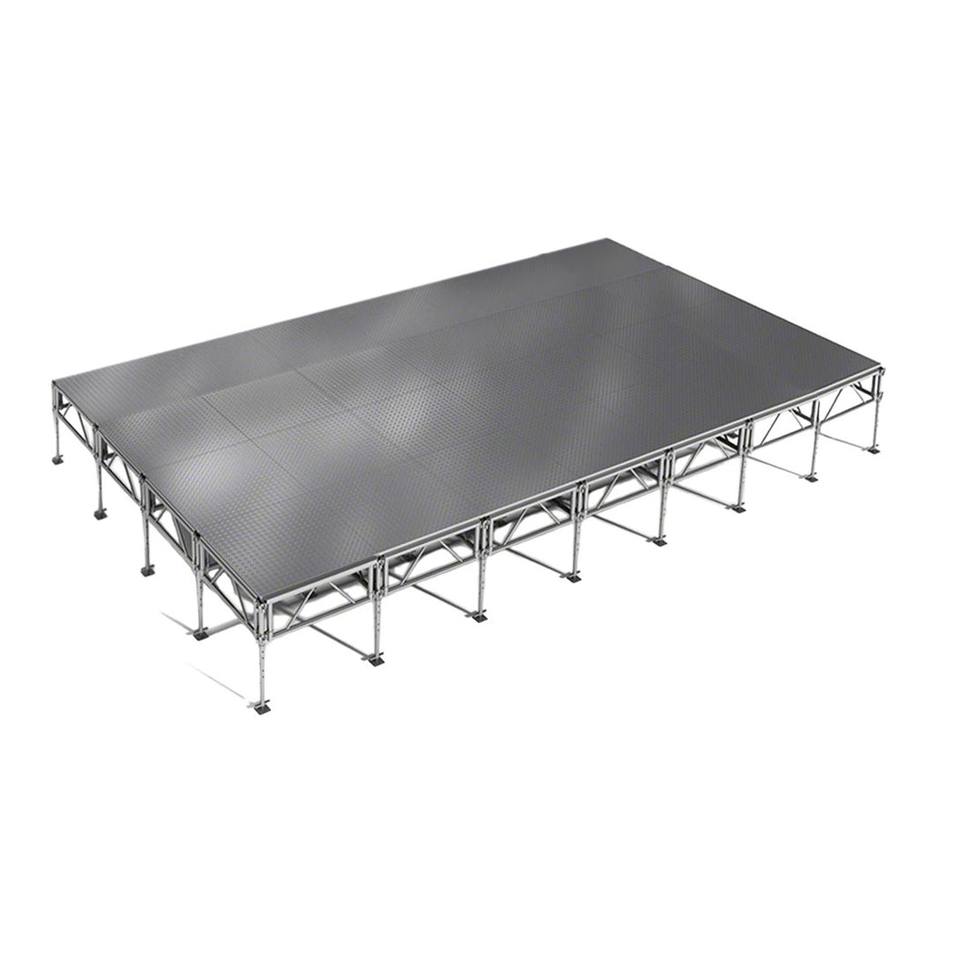 Outdoor Stage System 16' x 28' Adjustable Height 24"- 48" Industrial Finish - Model STAOD1628