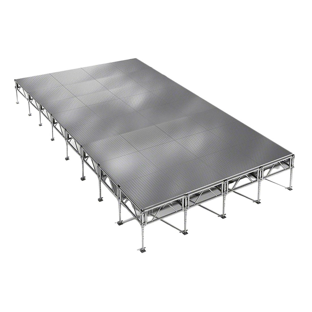 Outdoor Stage System 16' x 32' Adjustable Height 24"- 48" Industrial Finish - Model STAOD1632