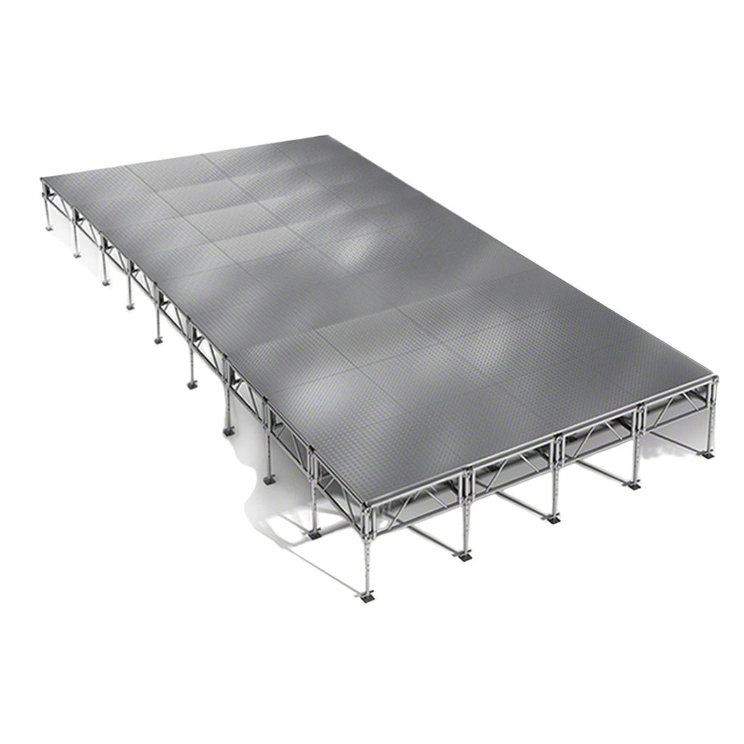 Outdoor Stage System 16' x 36' Adjustable Height 24"- 48" Industrial Finish - Model STAOD1636