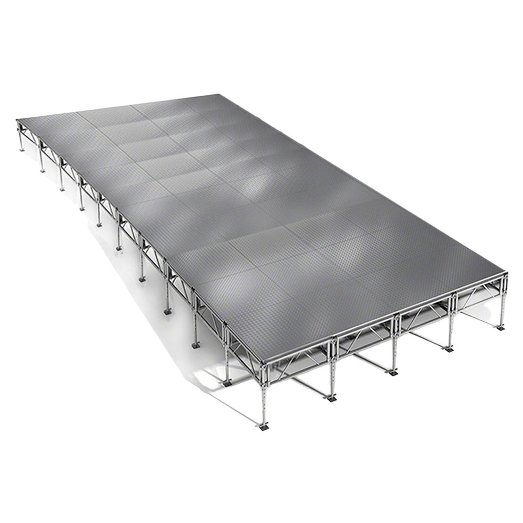 Outdoor Stage System 16' x 40' Adjustable Height 24"- 48" Industrial Finish - Model STAOD1640