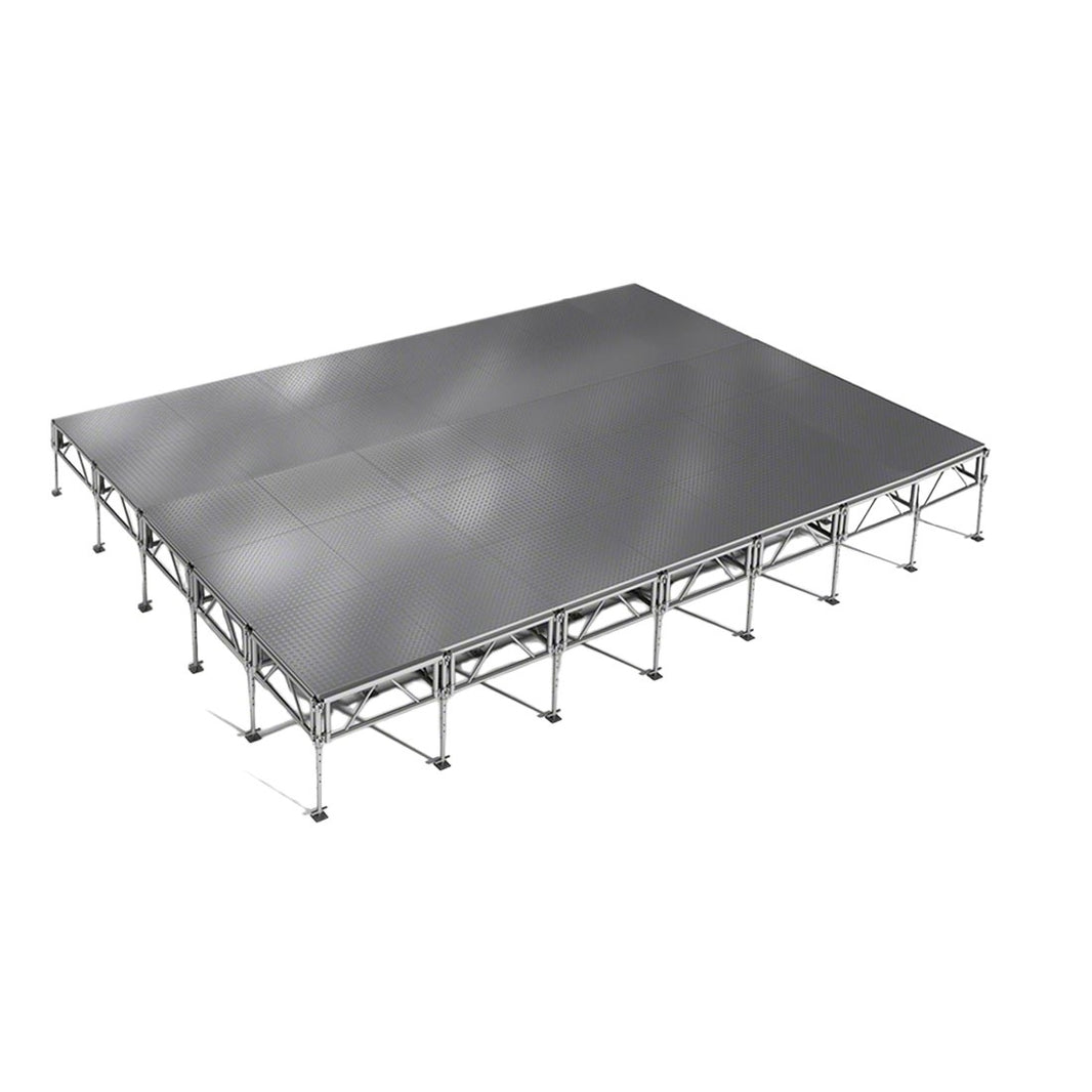 Outdoor Stage System 20' x 28' Adjustable Height 24"- 48" Industrial Finish - Model STAOD2028