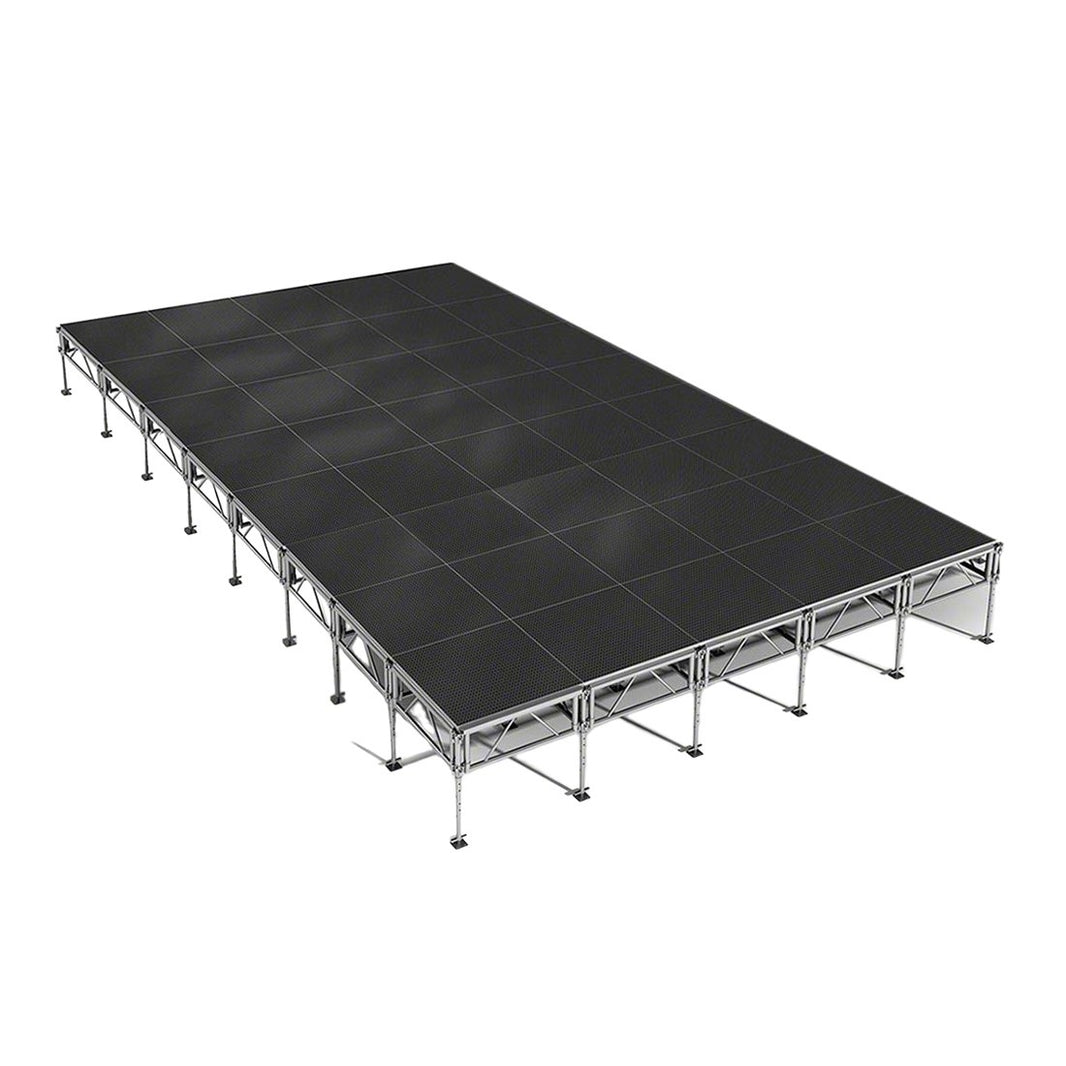 Outdoor Stage System 20' x 32' Adjustable Height 24"- 48" Industrial Finish - Model STAOD2032