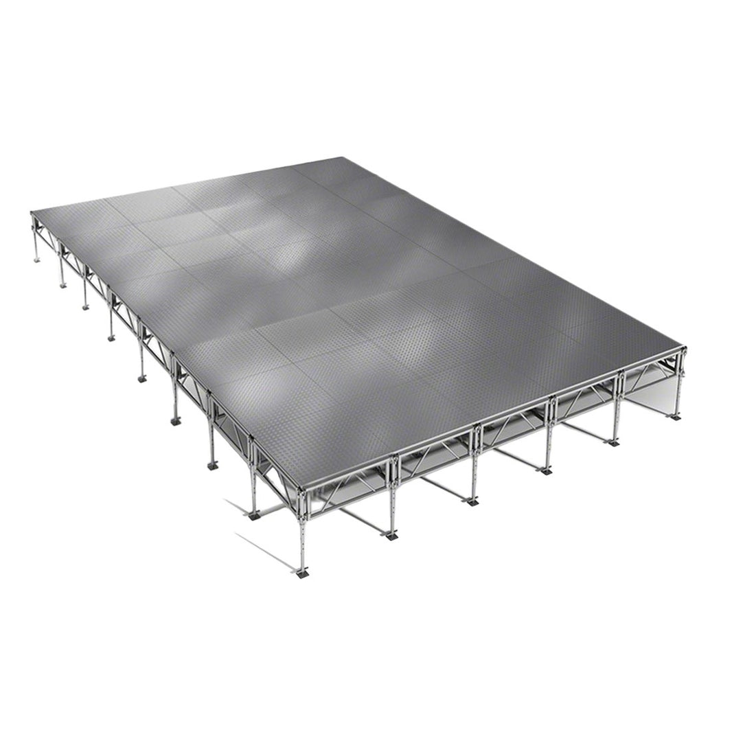 Outdoor Stage System 20' x 32' Adjustable Height 24"- 48" Industrial Finish - Model STAOD2032