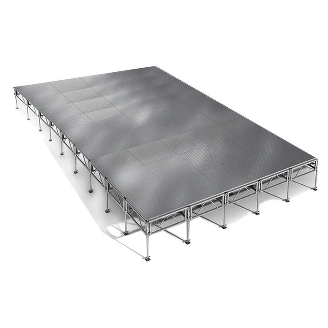 Outdoor Stage System 20' x 36' Adjustable Height 24"- 48" Industrial Finish - Model STAOD2036