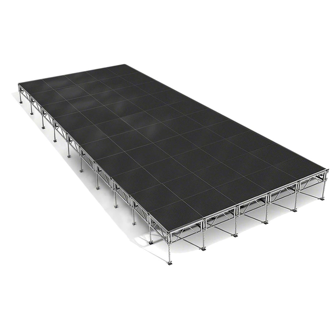 Outdoor Stage System 20' x 40' Adjustable Height 24"- 48" Industrial Finish - Model STAOD2040