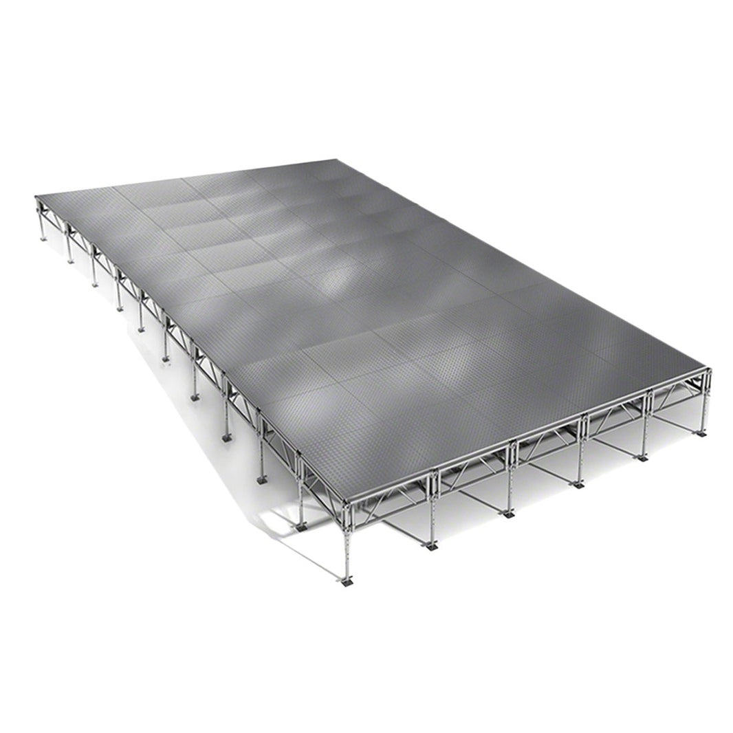 Outdoor Stage System 20' x 40' Adjustable Height 24"- 48" Industrial Finish - Model STAOD2040