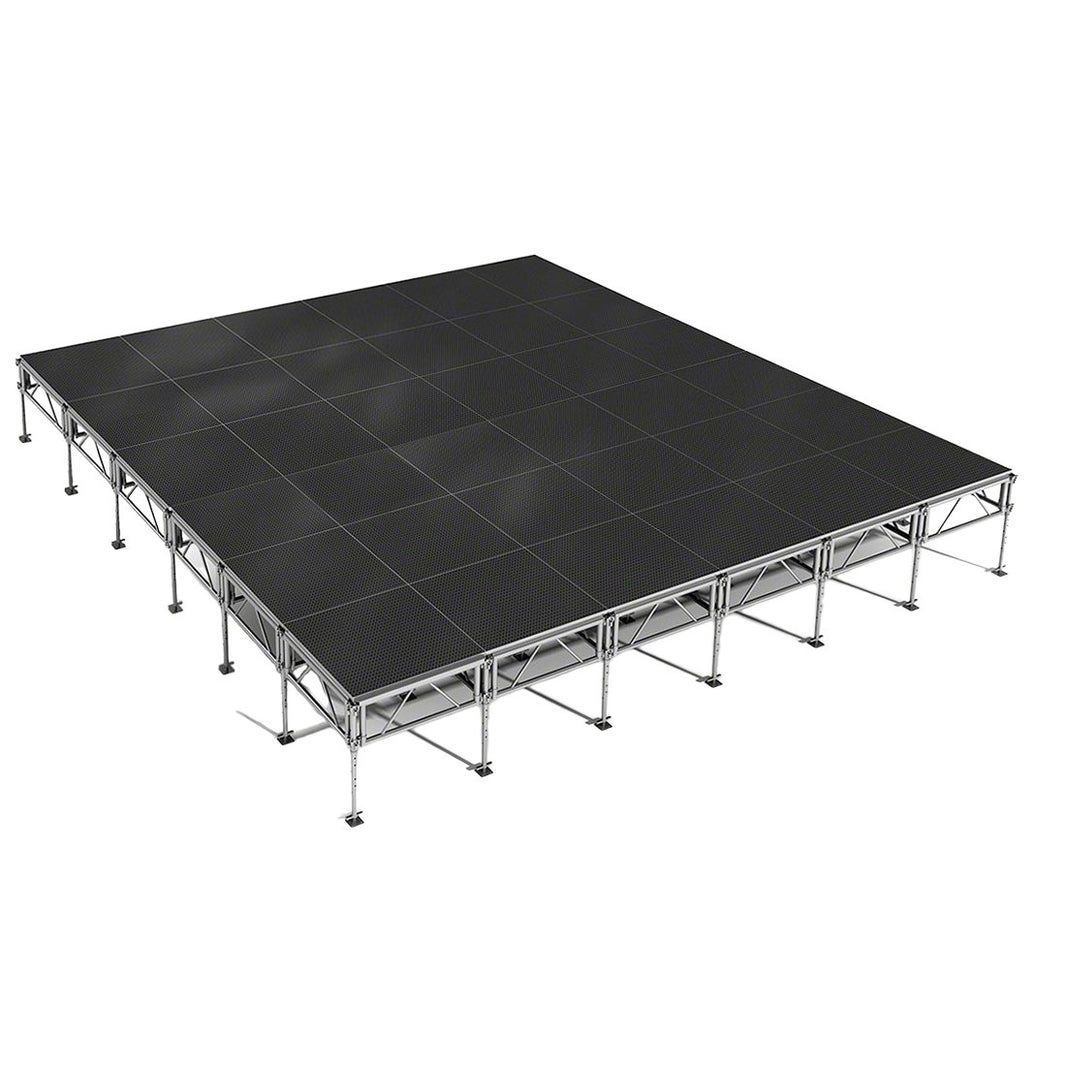 Outdoor Stage System 24' x 24' Adjustable Height 24"- 48" Industrial Finish - Model STAOD2424