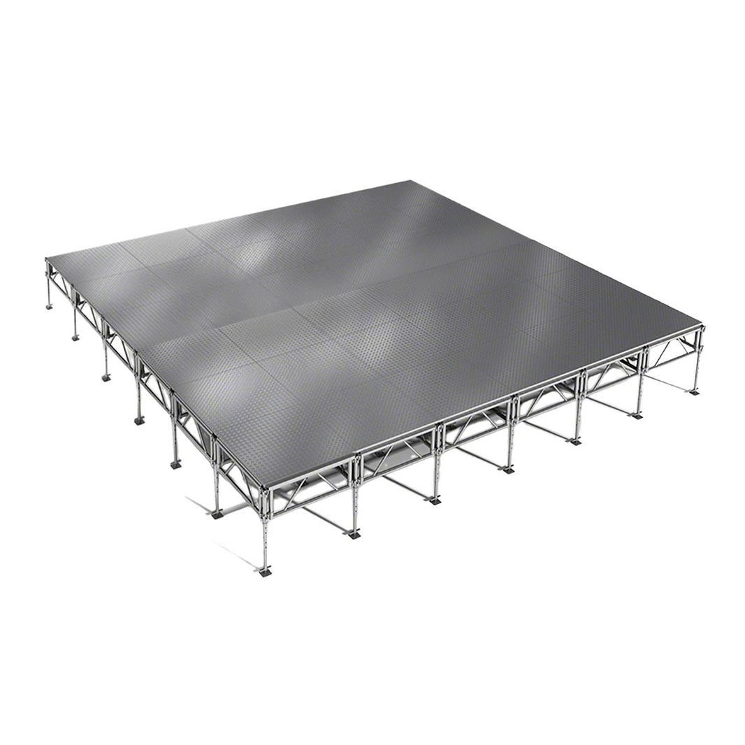 Outdoor Stage System 24' x 24' Adjustable Height 24"- 48" Industrial Finish - Model STAOD2424