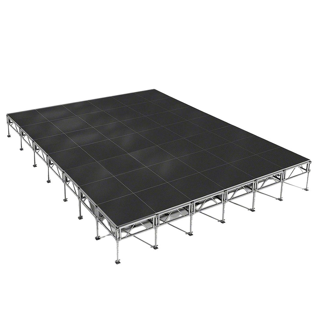 Outdoor Stage System 24' x 28' Adjustable Height 24"- 48" Industrial Finish - Model STAOD2428