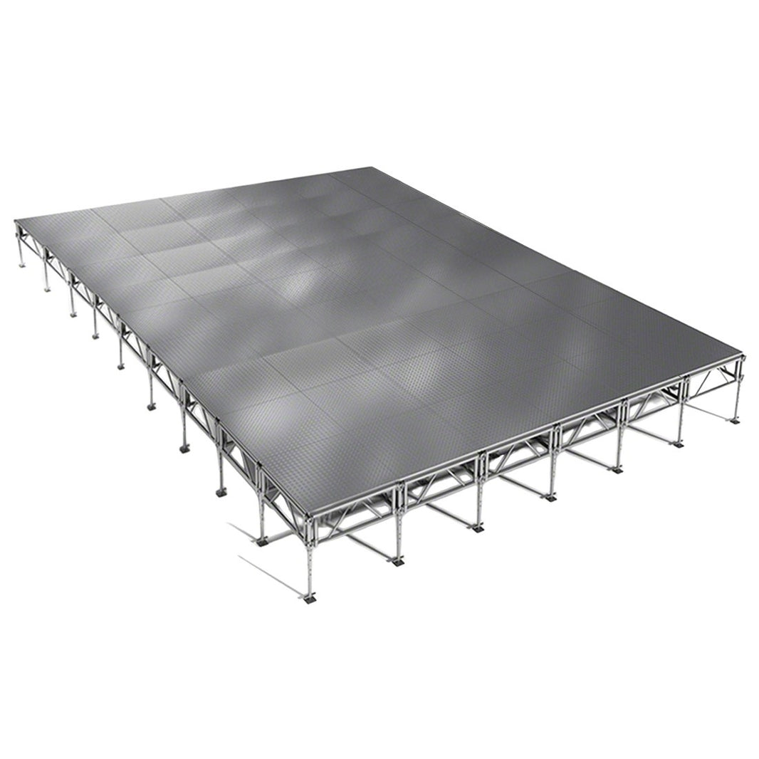 Outdoor Stage System 24' x 36' Adjustable Height 24"- 48" Industrial Finish - Model STAOD2436