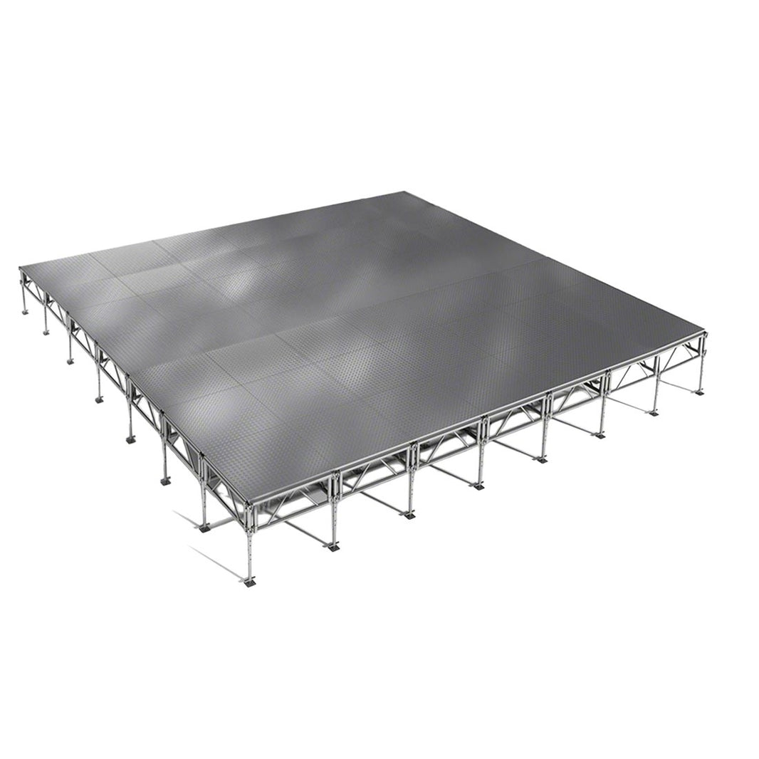 Outdoor Stage System 28' x 28' Adjustable Height 24"- 48" Industrial Finish - Model STAOD2828