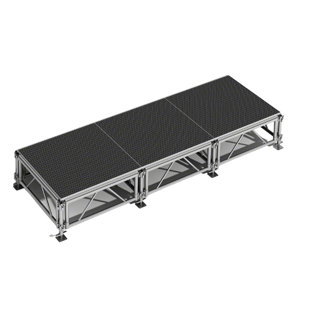 Outdoor Stage System 4' x 12' Adjustable Height 24"-48" Industrial Finish - Model STAOD412