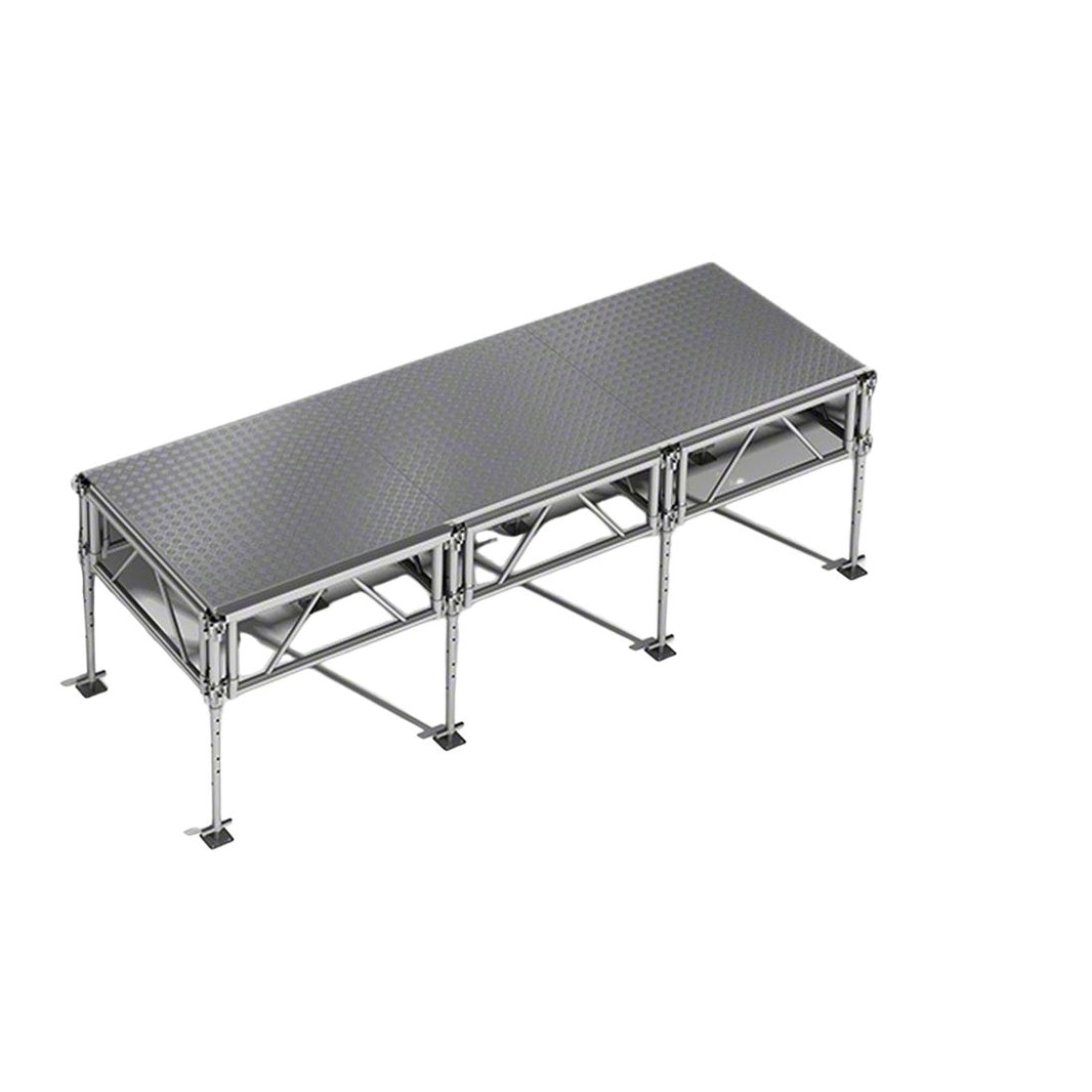 Outdoor Stage System 4' x 12' Adjustable Height 24"-48" Industrial Finish - Model STAOD412