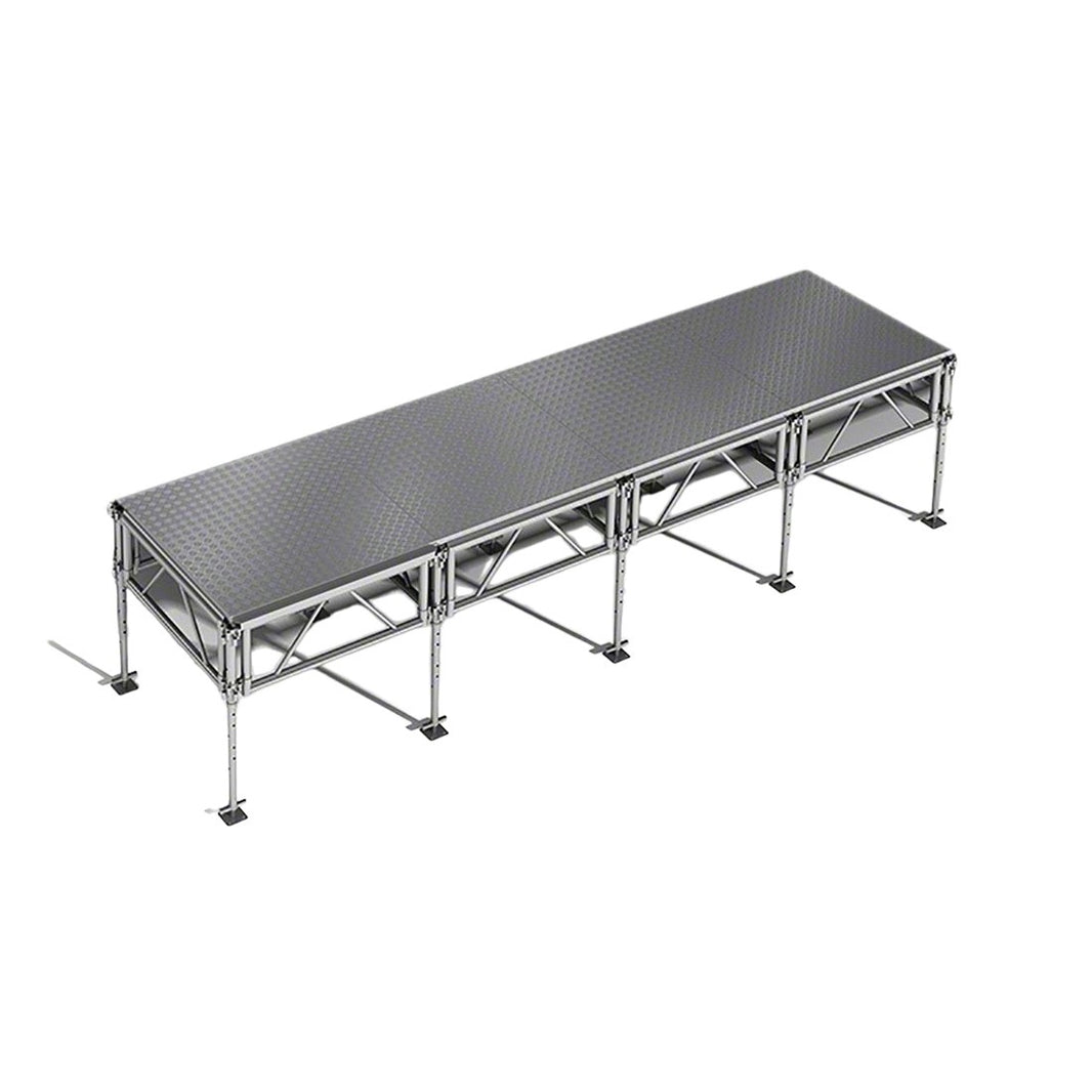 Outdoor Stage System 4' x 16' Adjustable Height 24"-48" Industrial Finish - Model STAOD416