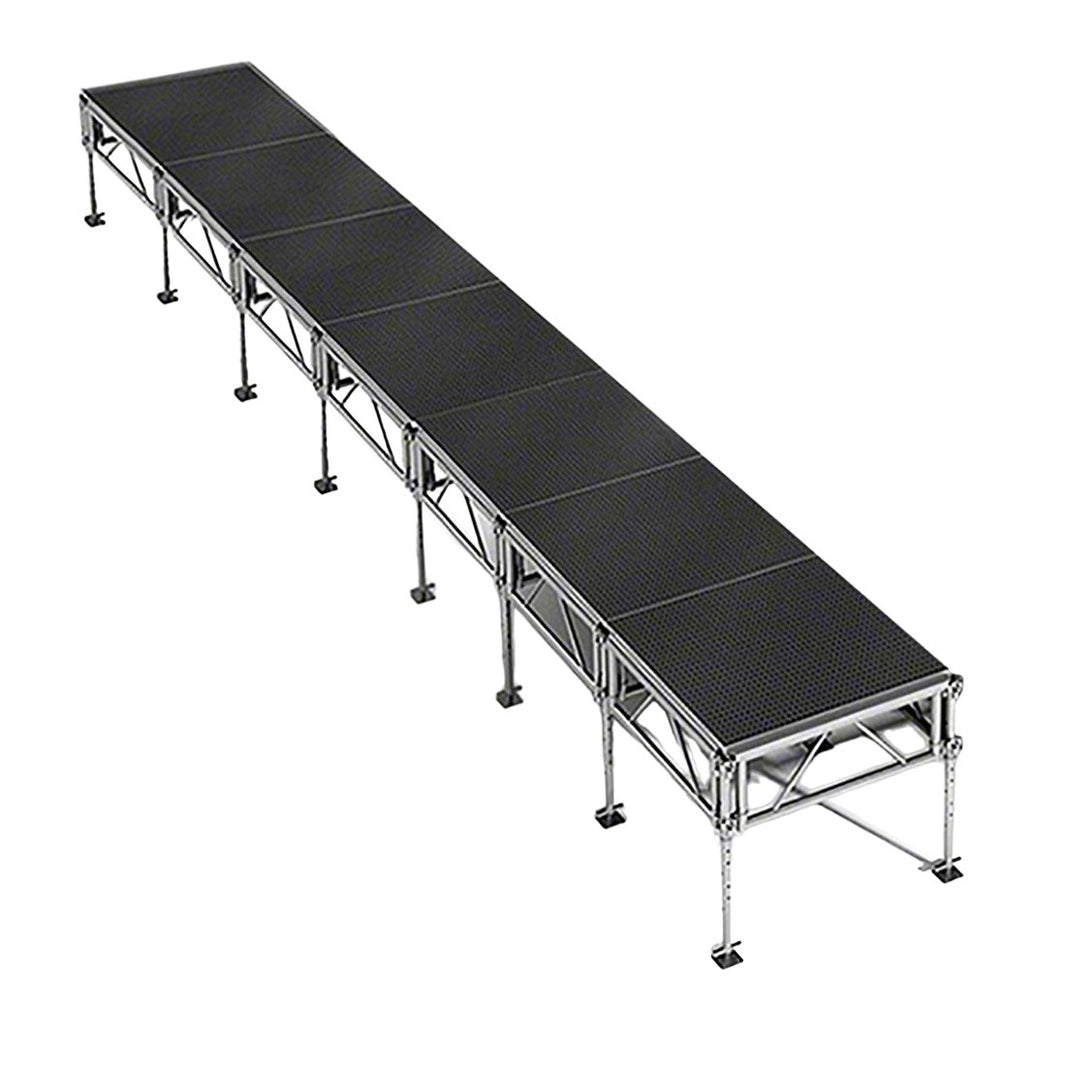 Outdoor Stage System 4' x 28' Adjustable Height 24"-48" Industrial Finish - Model STAOD428