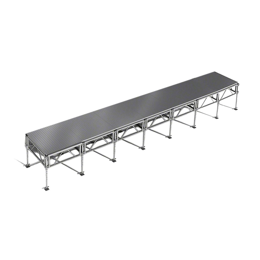 Outdoor Stage System 4' x 28' Adjustable Height 24"-48" Industrial Finish - Model STAOD428