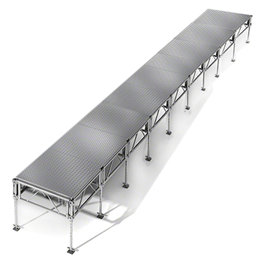 Outdoor Stage System 4' x 36' Adjustable Height 24"-48" Industrial Finish - Model STAOD436