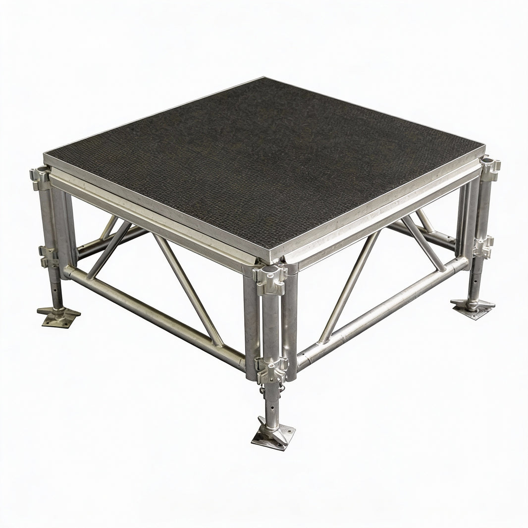 Outdoor Stage System 4' x 4' Adjustable Height 24"-48" Industrial Finish - Model STAOD44