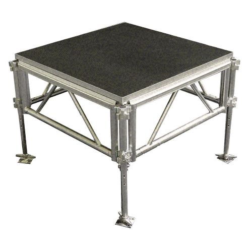 Outdoor Stage System 4' x 4' Adjustable Height 24"-48" Industrial Finish - Model STAOD44