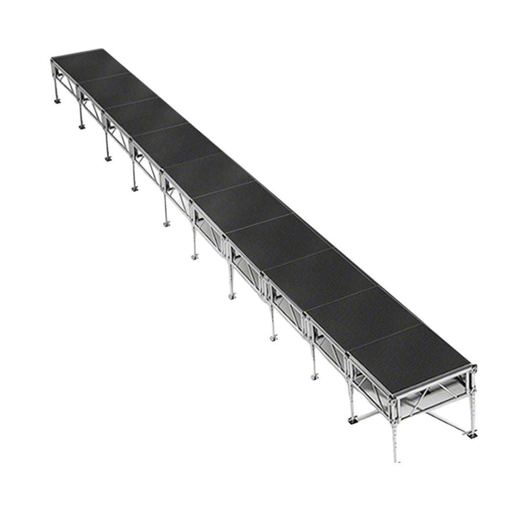 Outdoor Stage System 4' x 40' Adjustable Height 24"-48" Industrial Finish - Model STAOD440