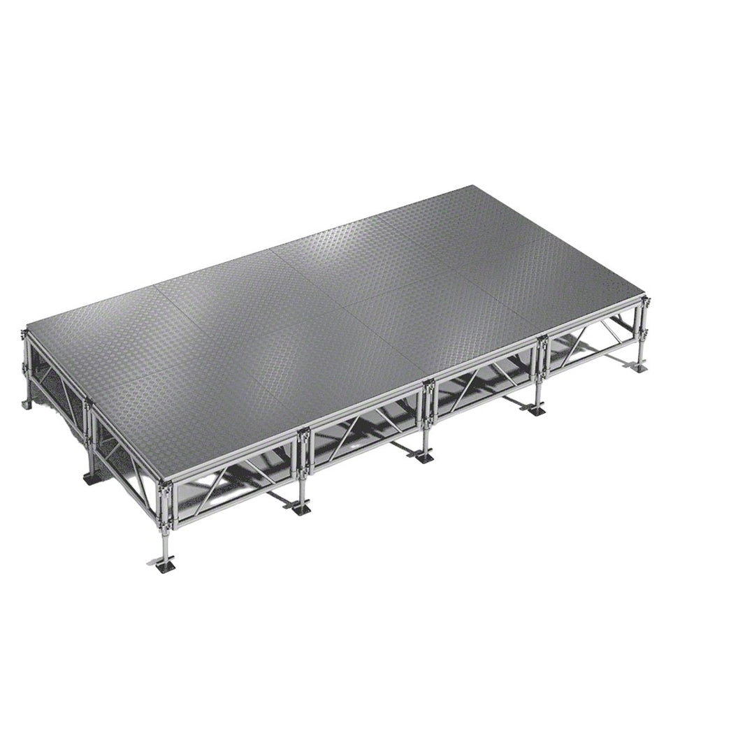 Outdoor Stage System 8' x 16' Adjustable Height 24"-48" Industrial Finish - Model STAOD816