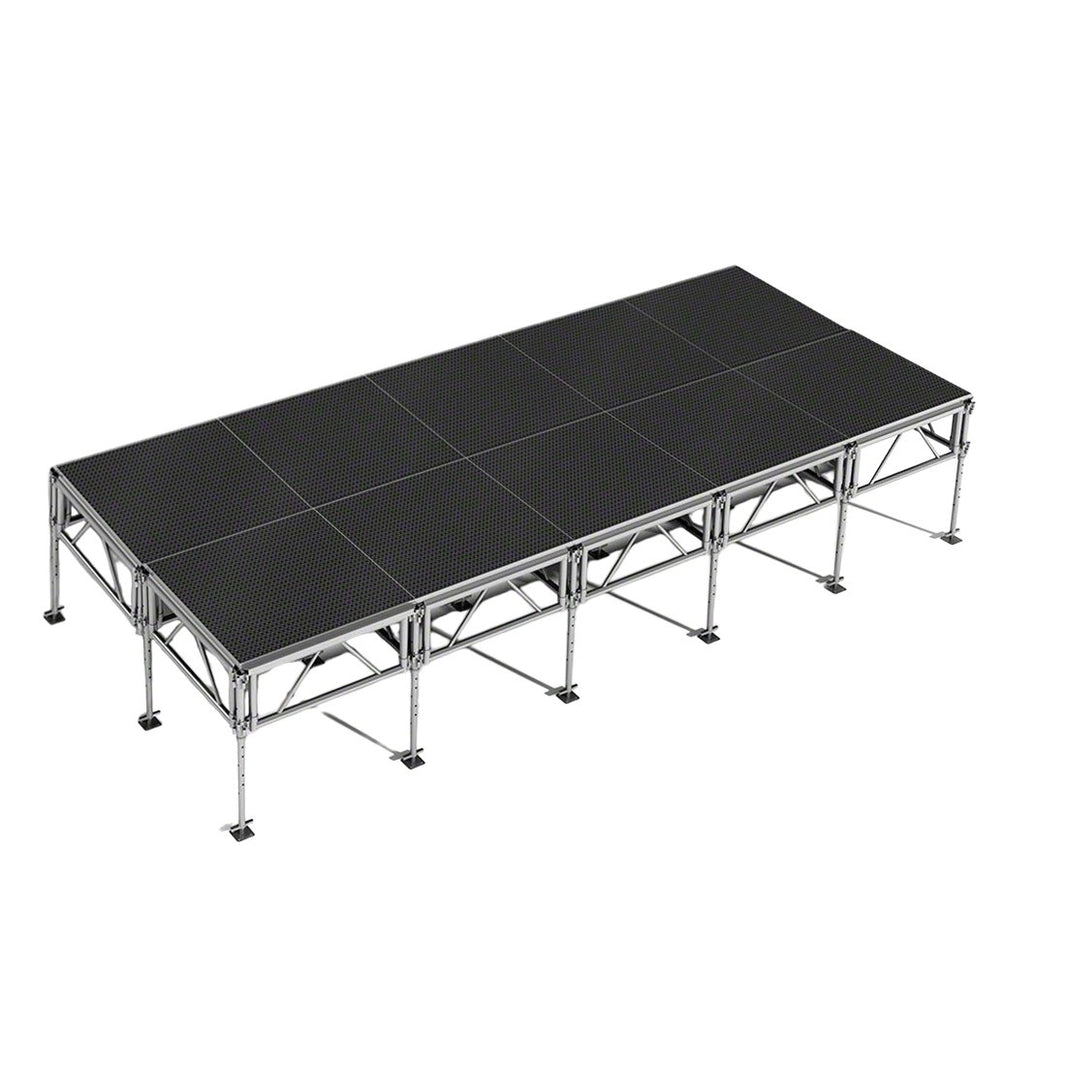 Outdoor Stage System 8' x 20' Adjustable Height 24"-48" Industrial Finish - Model STAOD820