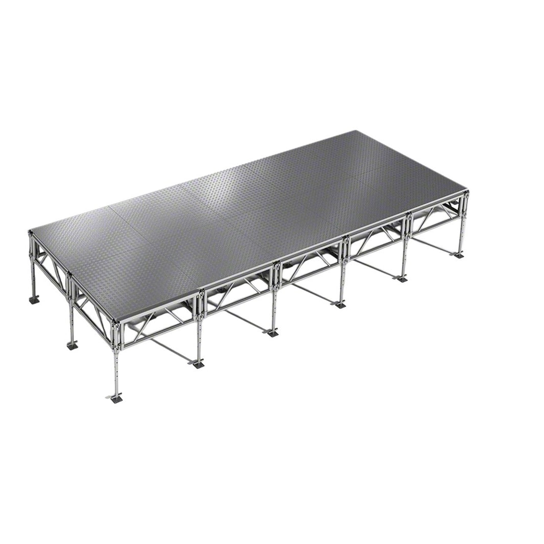 Outdoor Stage System 8' x 20' Adjustable Height 24"-48" Industrial Finish - Model STAOD820