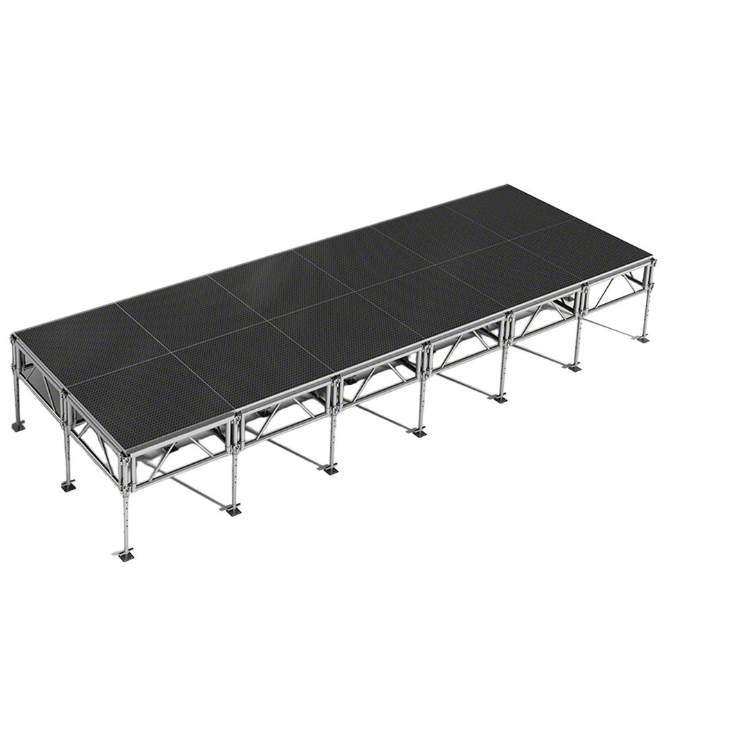 Outdoor Stage System 8' x 24' Adjustable Height 24"-48" Industrial Finish - Model STAOD824