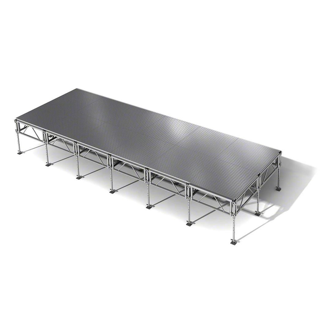 Outdoor Stage System 8' x 24' Adjustable Height 24"-48" Industrial Finish - Model STAOD824