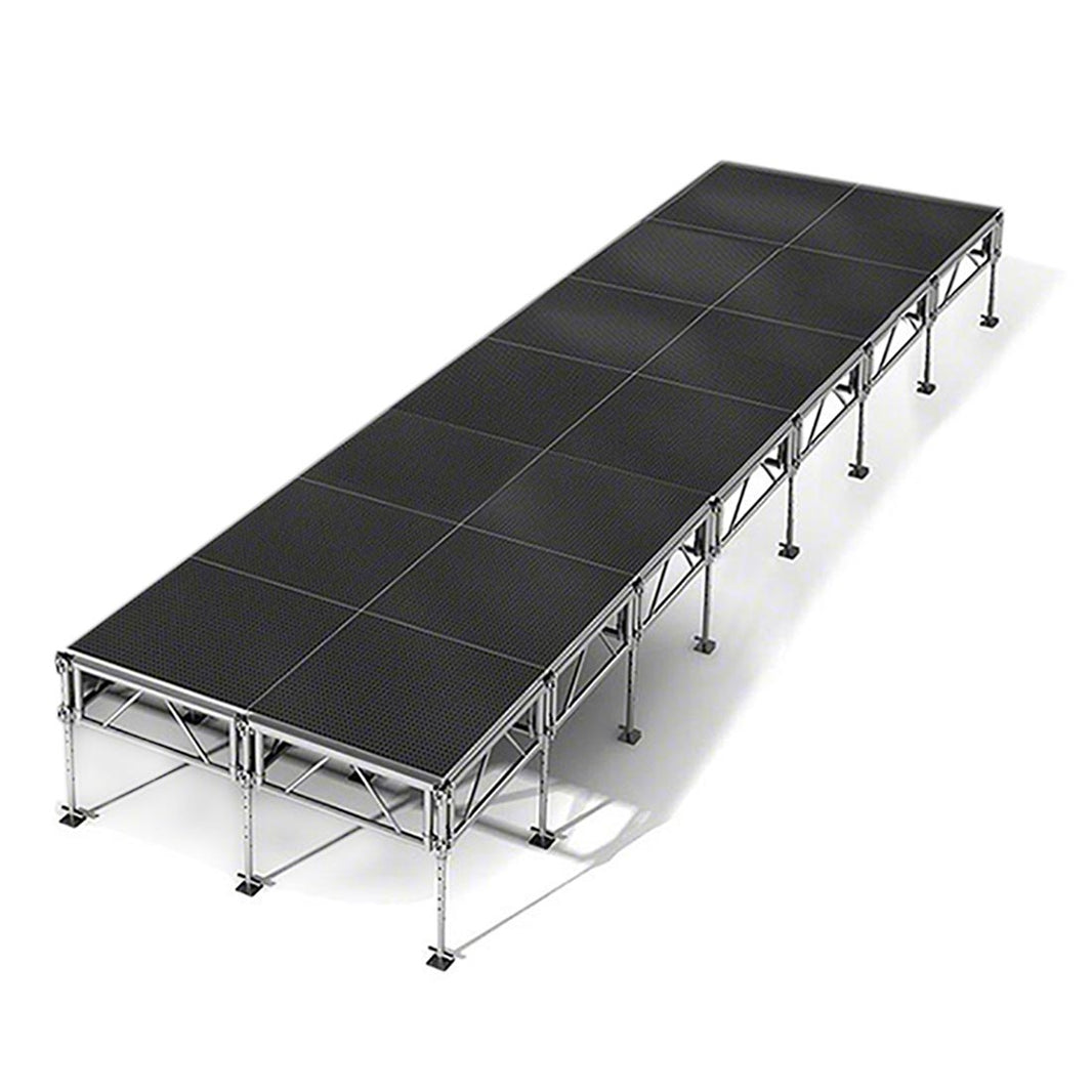 Outdoor Stage System 8' x 28' Adjustable Height 24"-48" Industrial Finish - Model STAOD828