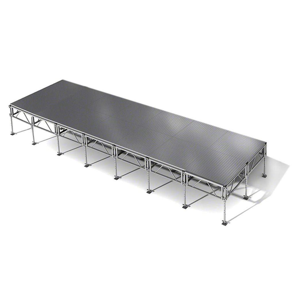 Outdoor Stage System 8' x 28' Adjustable Height 24"-48" Industrial Finish - Model STAOD828