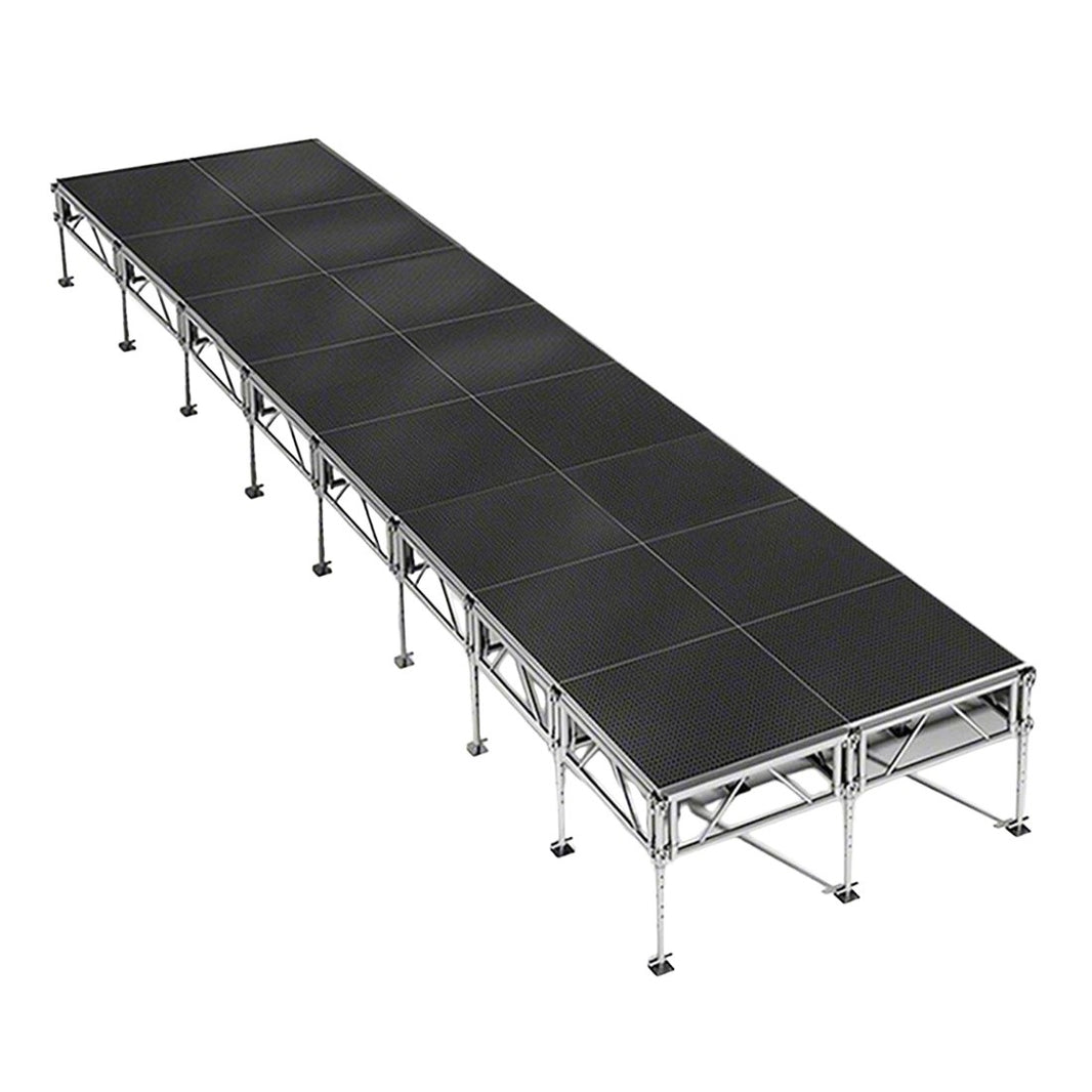 Outdoor Stage System 8' x 32' Adjustable Height 24"-48" Industrial Finish - Model STAOD832